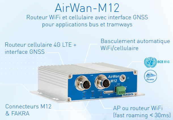 AirWan M12 routeur cellulaire et WiFi Acksys Communications & Systems